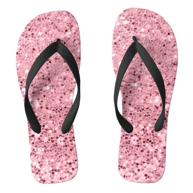 Personalisierte Flipflop Sandals Rose Gold Glitzer (Fußbett)