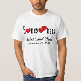 Personalisierte Flitterwochen und Herz T-Shirt