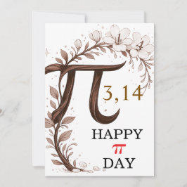 Personalisierte Floral Pi Day Karte, elegantes Mat