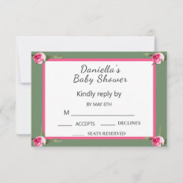 Personalisierte Floral Spray Babydusche RSVP Karte