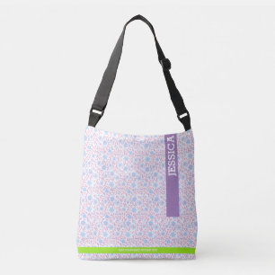Personalisierte florale Bezeichnung und Monogramm Tragetaschen Mit Langen Trägern