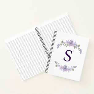 Personalisierte florale Brautjungfer-Anfangsbuchst Notizbuch