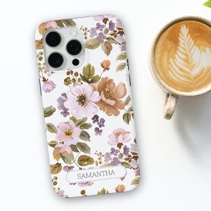 Personalisierte Florale Chic-Blume Botanischer Nam Case-Mate iPhone Hülle