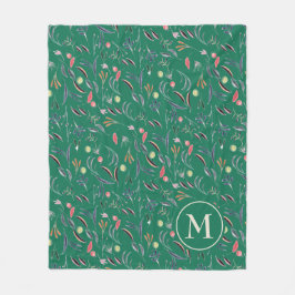 Personalisierte florale Farbmonogramm Fleecedecke