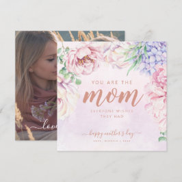 Personalisierte florale Fotokarte für die Mama Karte