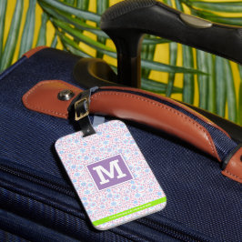 Personalisierte florale Monogramm Gepäckanhänger