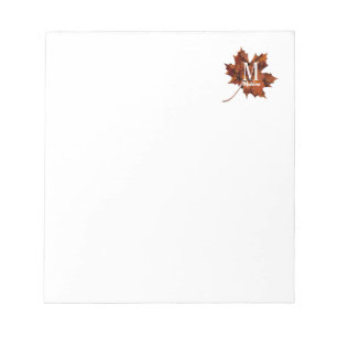 Personalisierte florale Monogramm Herbstleaf Notizblock