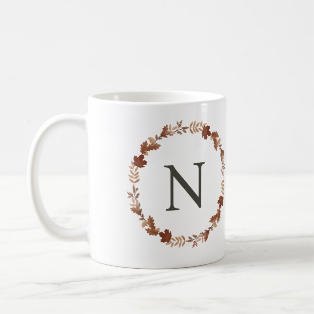 Personalisierte florale Monogramm-Kaffee-Tasse Kaffeetasse (Links)