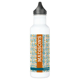 Personalisierte florale Monogramm/Name Edelstahlflasche