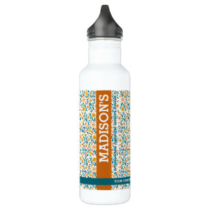 Personalisierte florale Monogramm/Name Edelstahlflasche