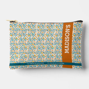 Personalisierte florale Monogramm/Name Zubehörtasche