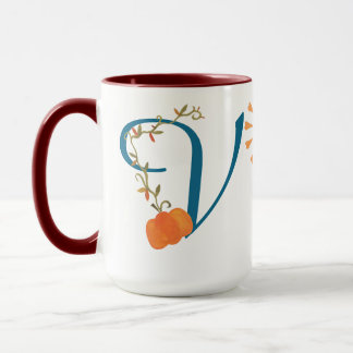 Personalisierte florale Monogramm-Tasse Tasse