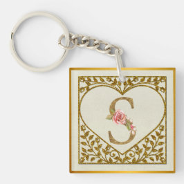 Personalisierte florale Monogramm von A bis Z Schlüsselanhänger