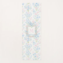Personalisierte florale Monogramm-Yogamatte