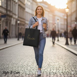 Personalisierte Florale Namen-Tasche für den tägli Tasche