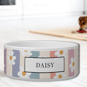 Personalisierte florale Pastell-Streifen Haustier Napf