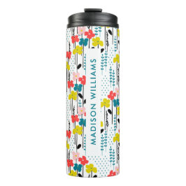 Personalisierte florale Reiseumarmung mit Namen Thermosbecher