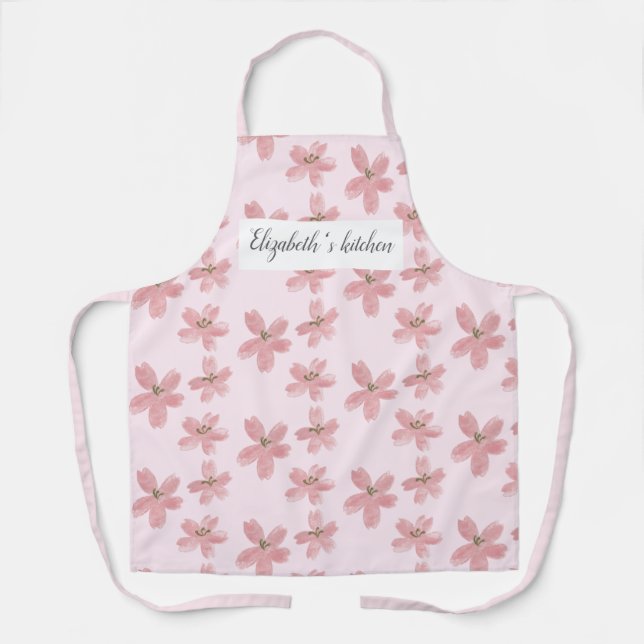 Personalisierte florale Schürze - Individuelle Nam (Vorderseite)