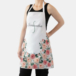 Personalisierte florale Schürze - Individuelle Nam