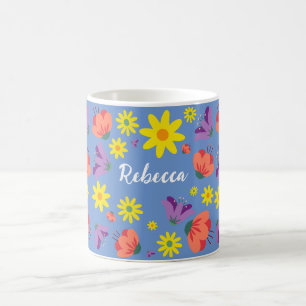 Personalisierte florale Tasse
