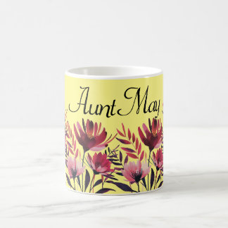 Personalisierte florale Tasse - Anpassbare Blume T
