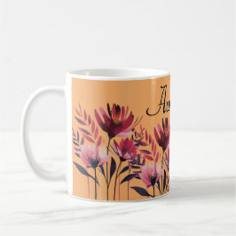 Personalisierte florale Tasse - Anpassbare Blume T