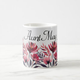 Personalisierte florale Tasse - Anpassbare Blume T