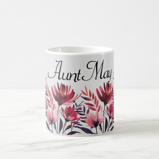Personalisierte florale Tasse - Anpassbare Blume T (Mittel)