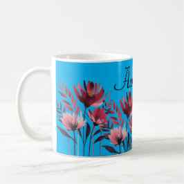 Personalisierte florale Tasse - Anpassbare Blume T