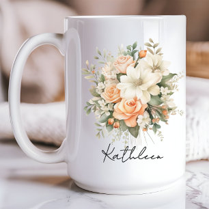 Personalisierte florale Tasse, Geschenk für Frauen Tasse