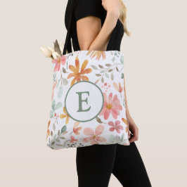 Personalisierte florale Totbeutel mit Anfangsbuchs Tasche