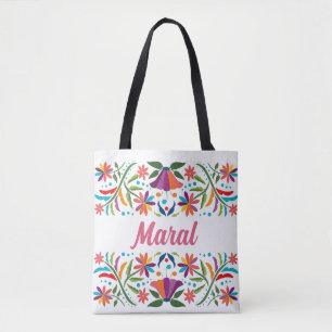 Personalisierte florale Volkskunst Custom Name Boh Tasche