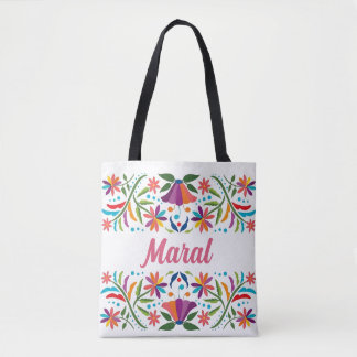 Personalisierte florale Volkskunst Custom Name Boh Tasche