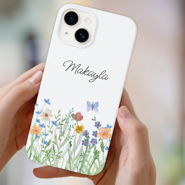 Personalisierte florale Wildblume Case-Mate iPhone 14 Hülle (Von Creator hochgeladen)