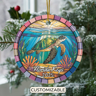 Personalisierte Florida Keys Ornament, Meeresschil Keramik Ornament