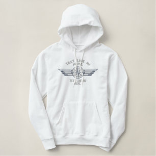 Personalisierte Flüge von Abzeichen im Nordosten Bestickter Hoodie