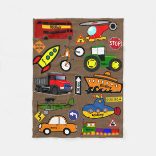 Personalisierte Flugzeuge, Züge u. Automobile Fleecedecke