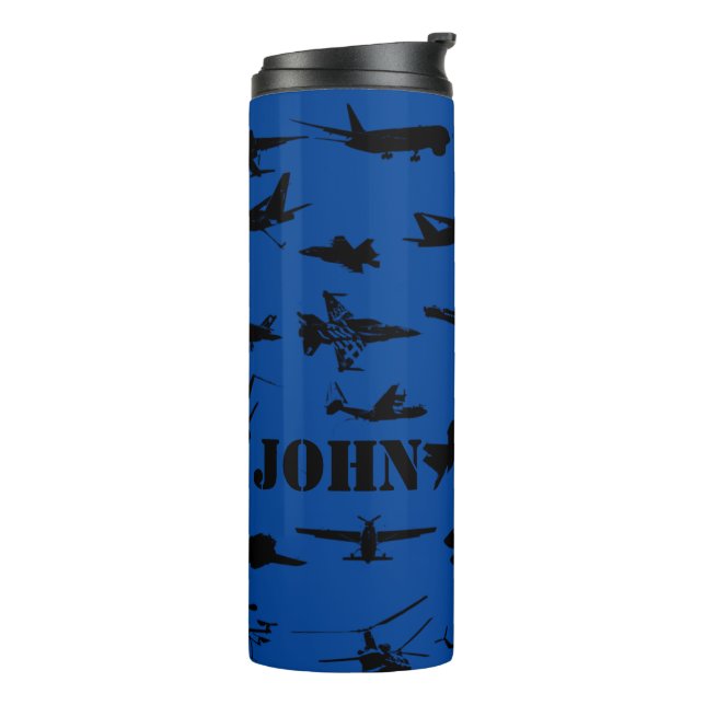 Personalisierte Flugzeugthermie Thermosbecher (Nach links gedreht)