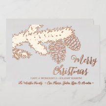 Personalisierte FOIL Frohe Weihnachtskarte mit Pin
