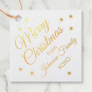 Personalisierte Foil-Gift-Tags - Frohe Weihnachten Geschenkanhänger
