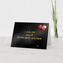 Personalisierte Folien-Liebe dich zum Mond gefalte