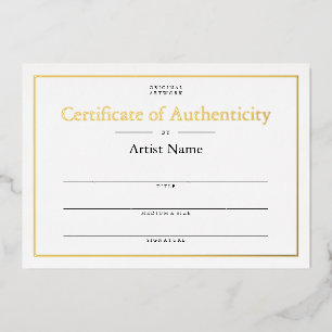 Personalisierte Folien-Urkunde der Authentizität K Folieneinladung