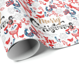 Personalisierte Folklore Weihnachten Geschenkpapier