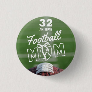 Personalisierte Football-Mom- Anstecknadel, Trikot Button