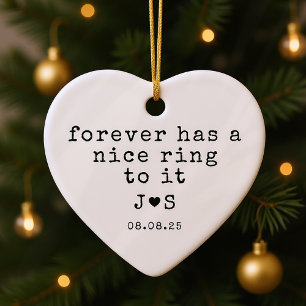 Personalisierte Forever Typografie Verlobt Keramik Ornament
