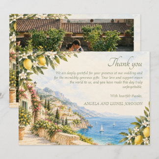 Personalisierte Foto-Amalfi-Küste-Positano-Hochzei Dankeskarte