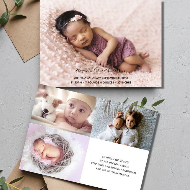 Personalisierte Foto Baby Birth Announccard Ankündigung (Photo Baby Announcement card)