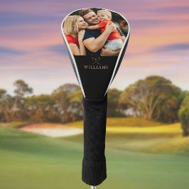 Personalisierte Foto Black and Gold Golf Clubs Headcover