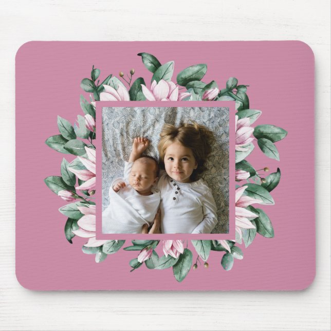 Personalisierte Foto-Blumenrahmen Mousepad (Vorne)