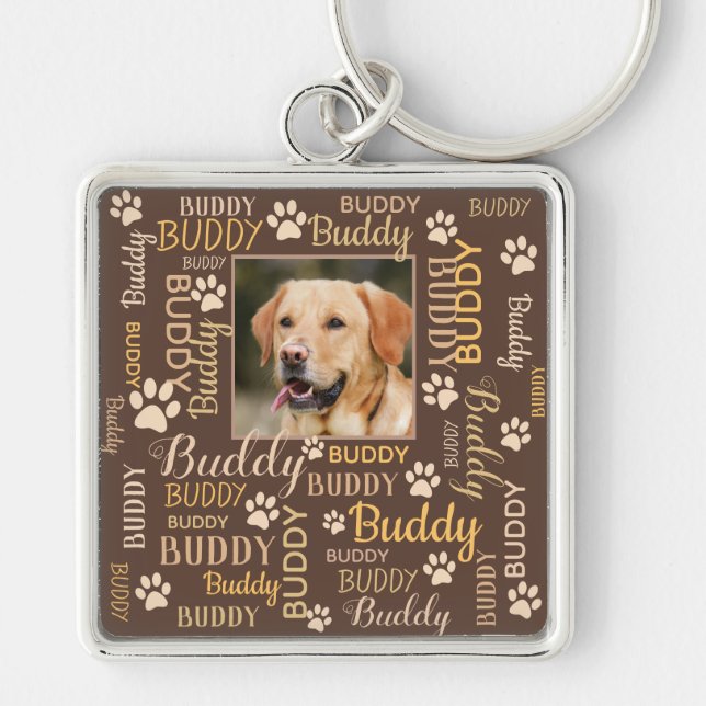 Personalisierte Foto| Braunhund Schlüsselanhänger (Vorne)